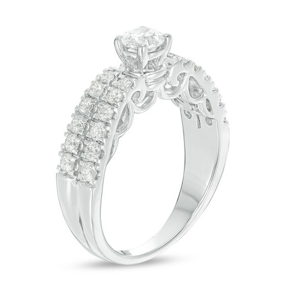 Celebration Canadian Ideal 0.83 CT. T.W. Certified Diamond Engagement Ring in 14K White Gold (I/I1)