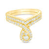 Thumbnail Image 1 of 0.70 CT. T.W. Diamond Pear-Shaped Frame Bridal Set in 10K Gold