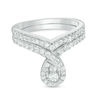 Thumbnail Image 1 of 0.70 CT. T.W. Diamond Pear-Shaped Frame Bridal Set in 10K White Gold