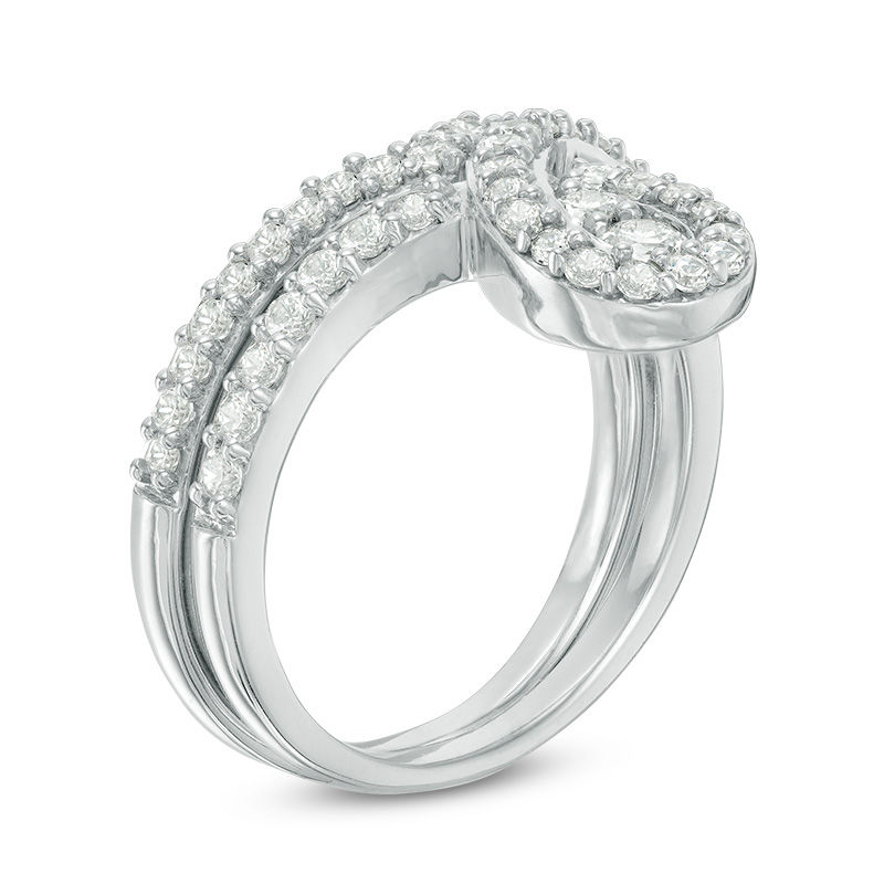 Main Image 2 of 0.70 CT. T.W. Diamond Pear-Shaped Frame Bridal Set in 10K White Gold