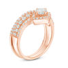 Thumbnail Image 2 of 0.95 CT. T.W. Diamond Tilted Cushion Frame Bridal Set in 10K Rose Gold