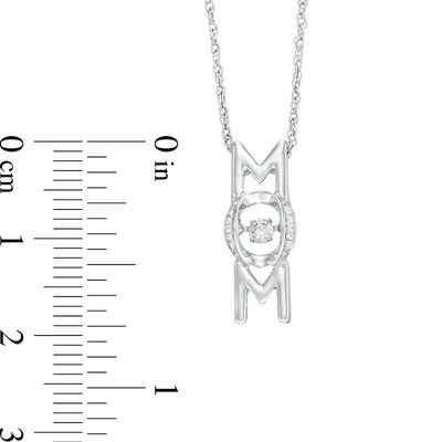 Unstoppable Love™ Lab-Created White Sapphire Linear "MOM" Pendant in Sterling Silver