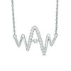 Unstoppable Love™ Lab-Created White Sapphire Heartbeat Necklace in Sterling Silver