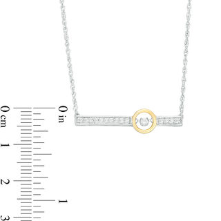 Unstoppable Love™ Lab-Created White Sapphire Bar Necklace in Sterling Silver and 10K Gold