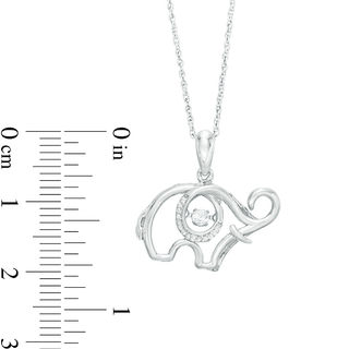 Unstoppable Love™ Lab-Created White Sapphire Elephant Pendant in Sterling Silver