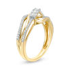 0.25 CT. T.W. Diamond Three Stone Bypass Ring in 10K Gold