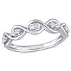 White Sapphire Duo Twist Ring in 14K White Gold