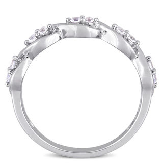 White Sapphire Duo Twist Ring in 14K White Gold