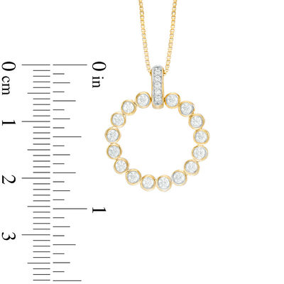 0.45 CT. T.W. Diamond Circle Pendant in 10K Gold