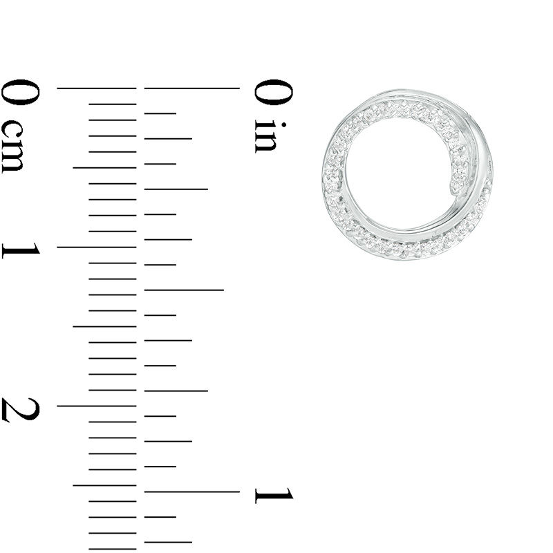 0.15 CT. T.W. Diamond Swirl Circle Stud Earrings in Sterling Silver|Peoples Jewellers
