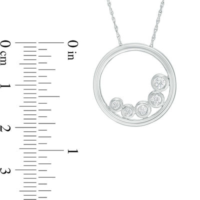 0.23 CT. T.W. Diamond Offset Open Circle Pendant in 10K White Gold