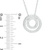 0.15 CT. T.W. Diamond Double Circle Pendant in Sterling Silver