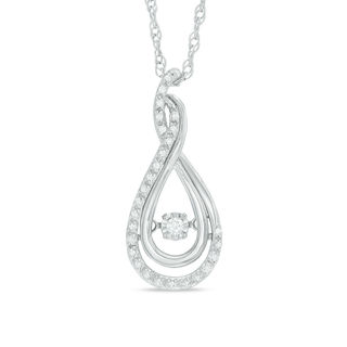 Unstoppable Love™ 0.15 CT. T.W. Diamond Woven Teardrop Pendant in Sterling Silver