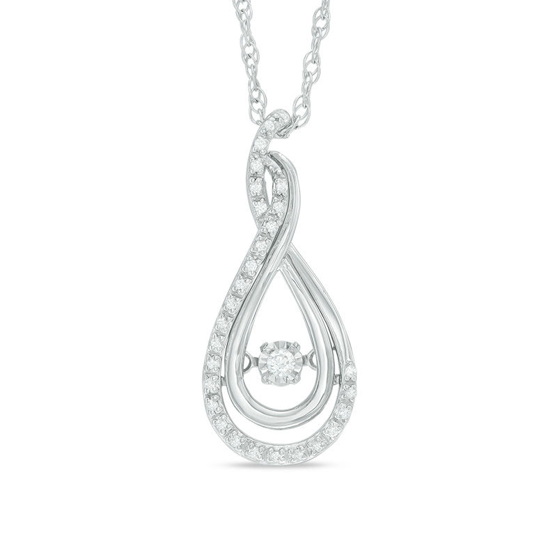 Unstoppable Love™ 0.15 CT. T.W. Diamond Woven Teardrop Pendant in Sterling Silver|Peoples Jewellers
