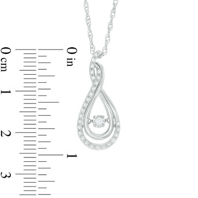 Unstoppable Love™ 0.15 CT. T.W. Diamond Woven Teardrop Pendant in Sterling Silver