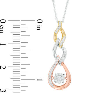 Unstoppable Love™ 0.23 CT. T.W. Diamond Cascading Flame Pendant in 10K Tri-Tone Gold