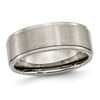 Thumbnail Image 1 of Men's 8.0mm Ridged Edge Comfort Fit Wedding Band in Titanium