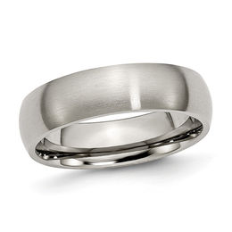 Men's 6.0mm Brushed Comfort Fit Wedding Band in Titanium