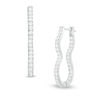 1.55 CT. T.W. Diamond Inside-Out Curve Hoop Earrings in 10K White Gold