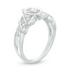 0.09 CT. Diamond Solitaire Braided Claddagh Promise Ring 10K White Gold