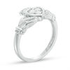 0.18 CT. T.W. Diamond Claddagh Promise Ring in 10K White Gold