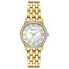 Thumbnail Image 1 of Ladies' Bulova Crystal Accent Gold-Tone Watch and Bracelet Boxed Set (Model: 98X115)