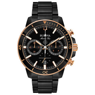 Men's Bulova Marine Star Black IP Chronograph Watch (Model: 98B302)