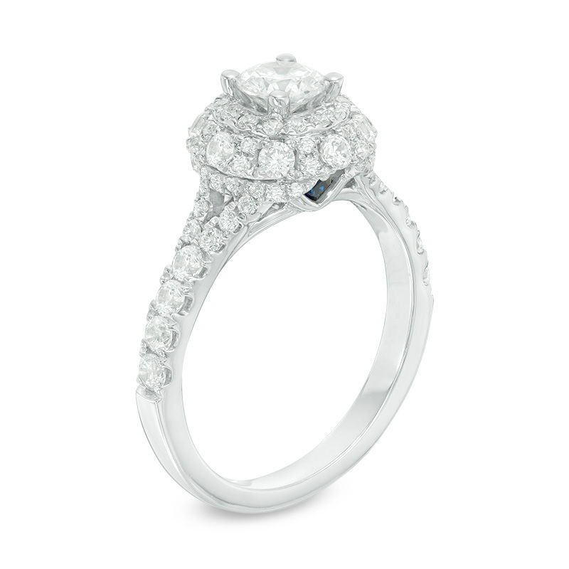 Vera Wang Love Collection 1.45 CT. T.W. Diamond Double Frame Engagement Ring in 14K White Gold