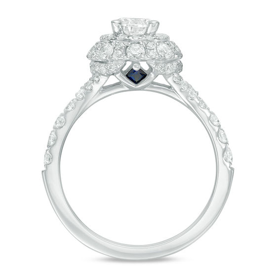 Vera Wang Love Collection 1.45 CT. T.W. Diamond Double Frame Engagement Ring in 14K White Gold