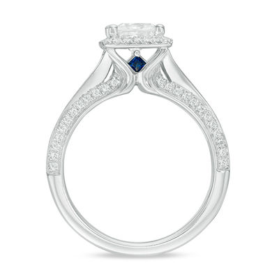 Vera Wang Love Collection 1.45 CT. T.W. Princess-Cut Diamond Frame Engagement Ring in 14K White Gold