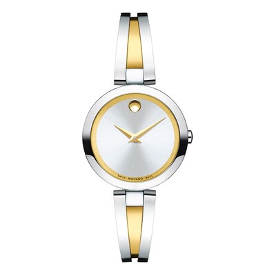 Ladies' Movado Aleena Two-Tone Bangle Watch with Silver-Tone Dial (Model