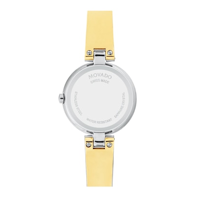 Ladies' Movado Aleena Two-Tone Bangle Watch with Silver-Tone Dial (Model