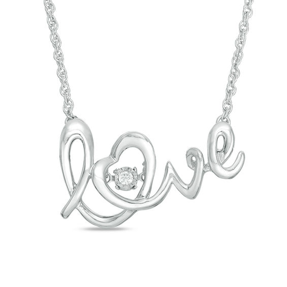 Unstoppable Love™ Diamond Accent Solitaire "love" Heart Necklace in Sterling Silver