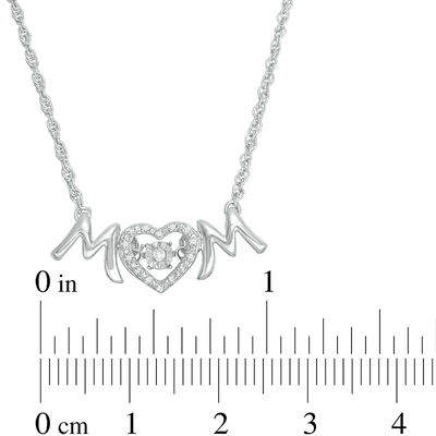 Unstoppable Love™ 0.04 CT. T.W. Diamond "MOM" Heart Necklace in Sterling Silver