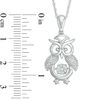 Unstoppable Love™ 0.07 CT. T.W. Diamond Owl Pendant in Sterling Silver