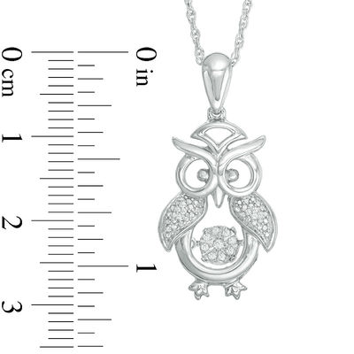 Unstoppable Love™ 0.07 CT. T.W. Diamond Owl Pendant in Sterling Silver