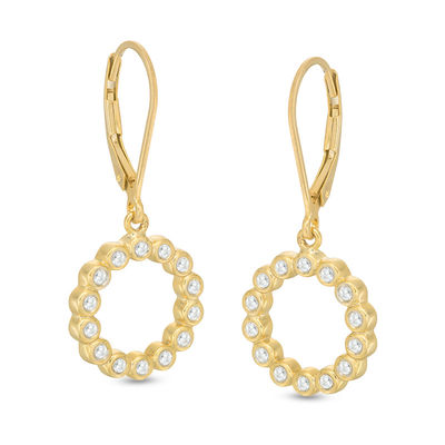 0.30 CT. T.W. Diamond Open Circle Drop Earrings in 10K Gold