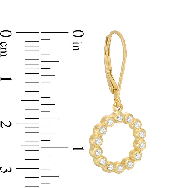 0.30 CT. T.W. Diamond Open Circle Drop Earrings in 10K Gold