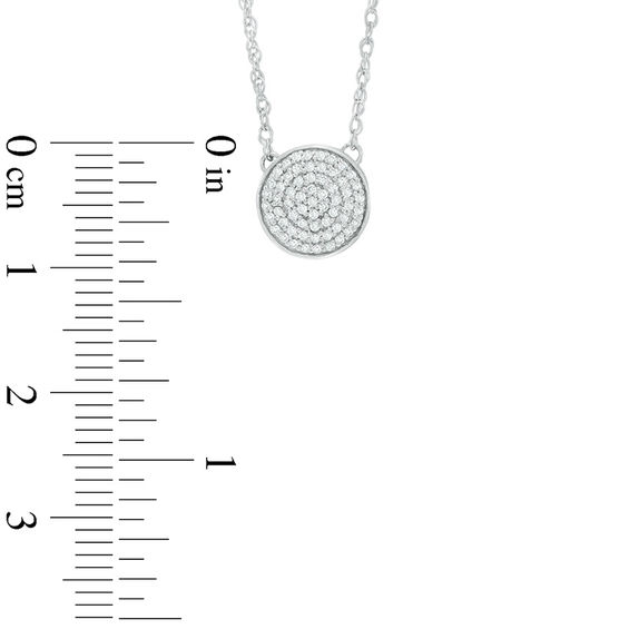 0.18 CT. T.W. Diamond Multi-Row Circle Necklace in 10K White Gold