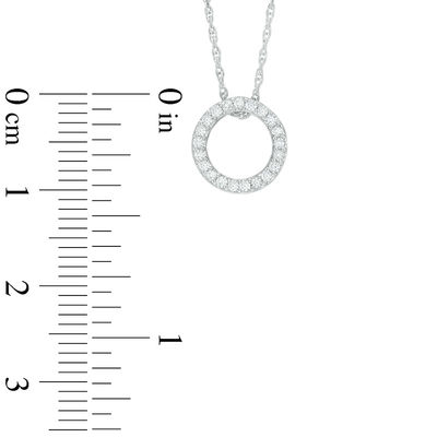 0.12 CT. T.W. Diamond Open Circle Pendant in 10K White Gold