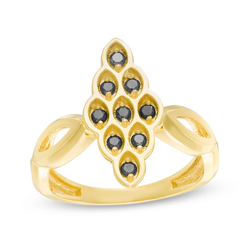 0.22 CT. T.W. Black Diamond Marquise Ring in 10K Gold|Peoples Jewellers