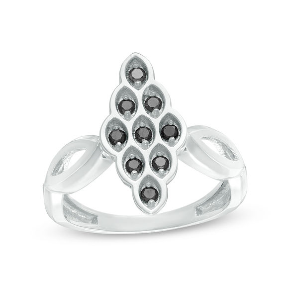 0.22 CT. T.W. Black Diamond Marquise Ring in Sterling Silver