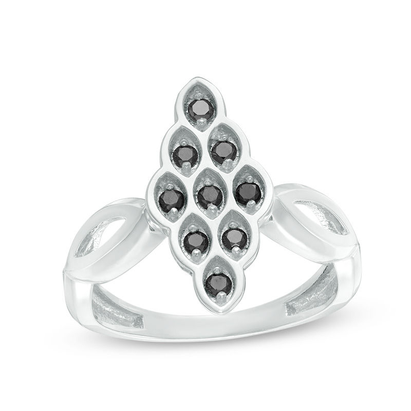 0.22 CT. T.W. Black Diamond Marquise Ring in Sterling Silver|Peoples Jewellers