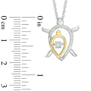 Unstoppable Love™ 0.07 CT. T.W. Diamond Mother and Baby Turtle Pendant in Sterling Silver and 10K Gold