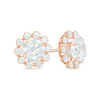 5.0mm Cubic Zirconia Flower Stud Earrings in 14K Rose Gold