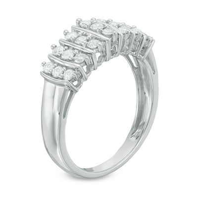 0.50 CT. T.W. Diamond Multi-Row Anniversary Band in 10K White Gold