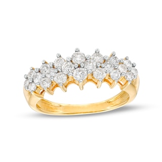 0.50 CT. T.W. Diamond Multi-Row Band in 10K Gold