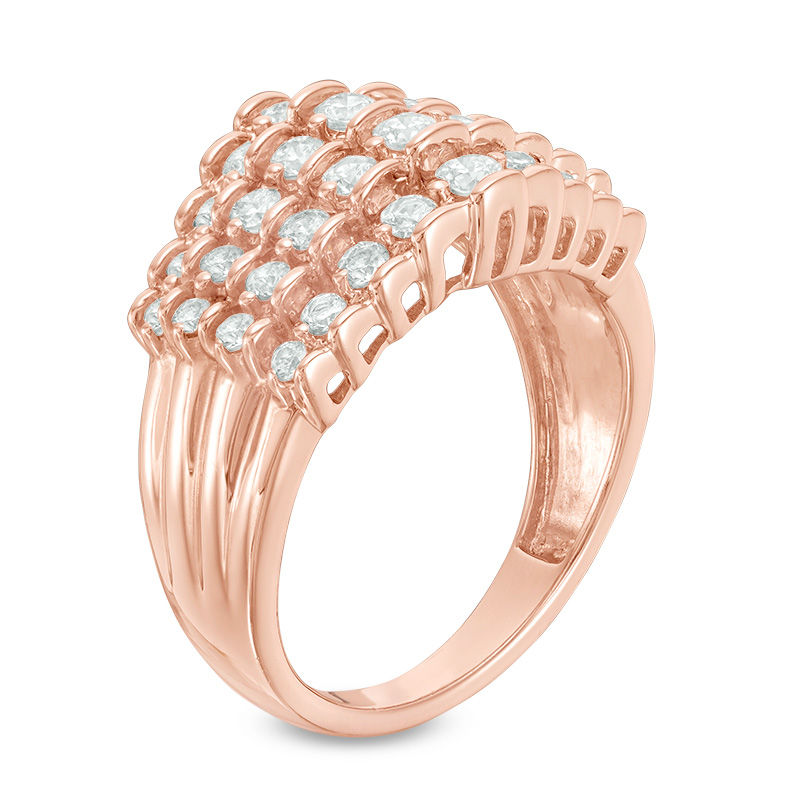 1.00 CT. T.W. Diamond Pyramid Anniversary Ring in 10K Rose Gold|Peoples Jewellers