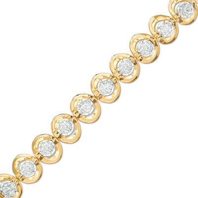 2.00 CT. T.W. Diamond Bracelet in 10K Gold - 7.25"