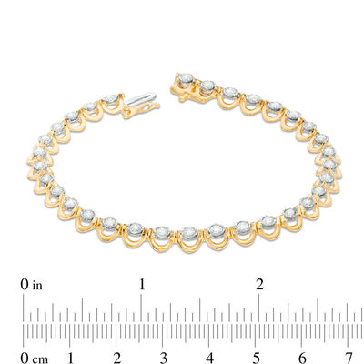 2.00 CT. T.W. Diamond Bracelet in 10K Gold - 7.25"